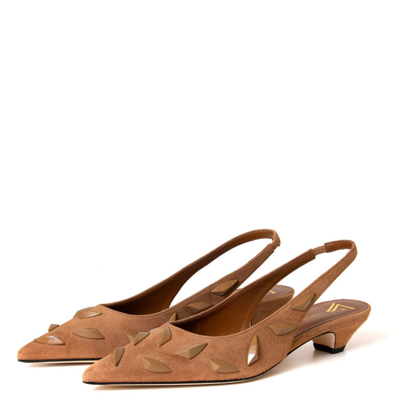 Maranui Women’s Studded Suede Leather Pumps - Image 2